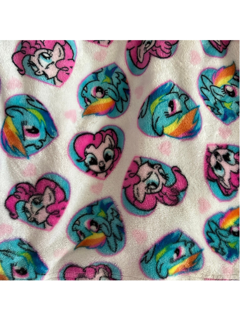 My Little Pony Girls Plush Robe Size 8 White Pink Blue Sherpa - Picture 5 of 5